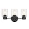 Westinghouse Fixture Wall 60W 3-Light Sylvestre, Matte Black CylIndoorical Clear Glass 6115600 - alternate 1